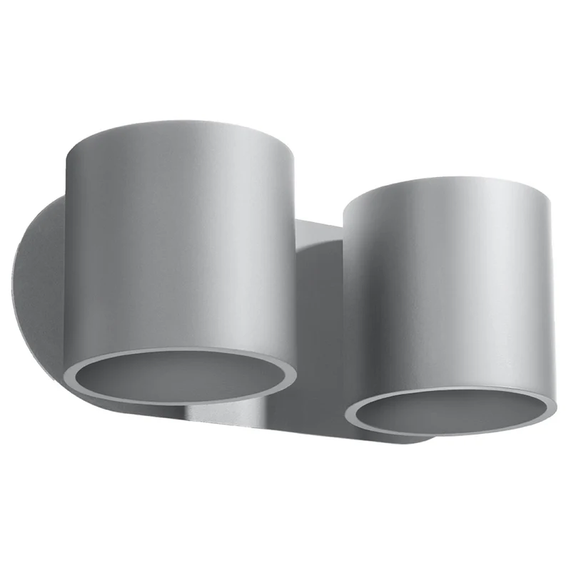 Moderne Wandleuchte aus Aluminium in Grau für das Wohnzimmer – Nerion