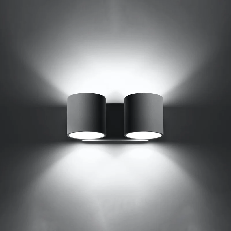 Moderne Wandleuchte aus Aluminium in Grau für das Wohnzimmer – Nerion