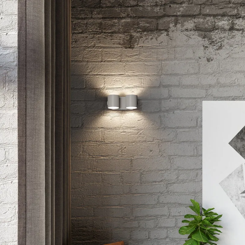Moderne Wandleuchte aus Aluminium in Grau für das Wohnzimmer – Nerion
