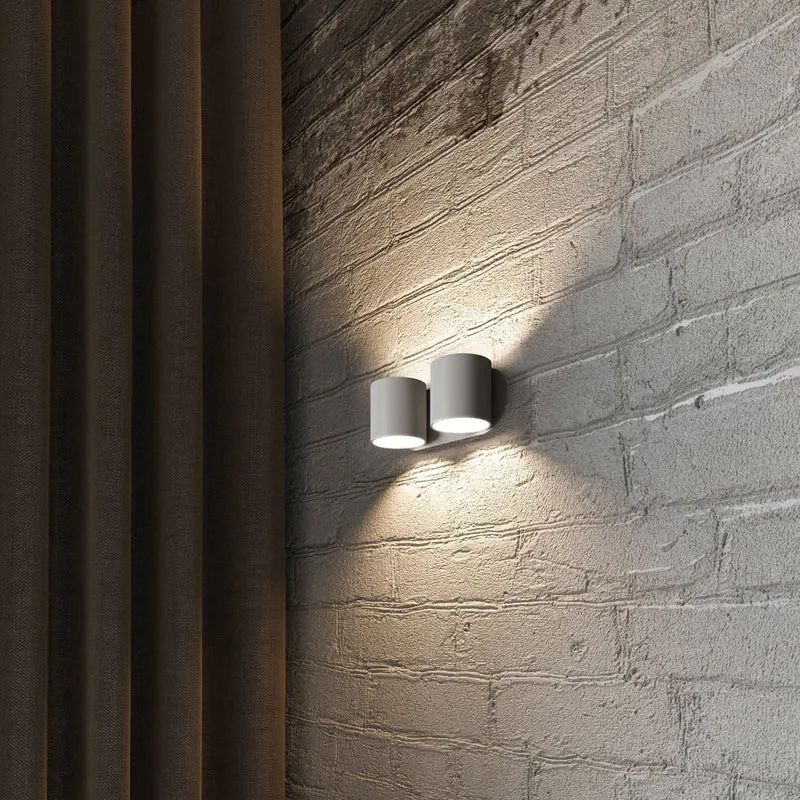 Moderne Wandleuchte aus Aluminium in Grau für das Wohnzimmer – Nerion