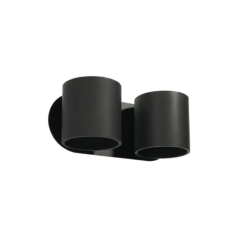 Moderne schwarze zylindrische Wandleuchte – Nobilis