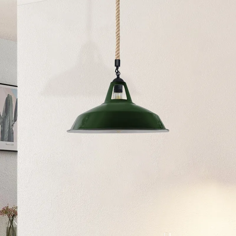 Vintage Hängelampe Hanfseil industrielle Pendelleuchte ~4008