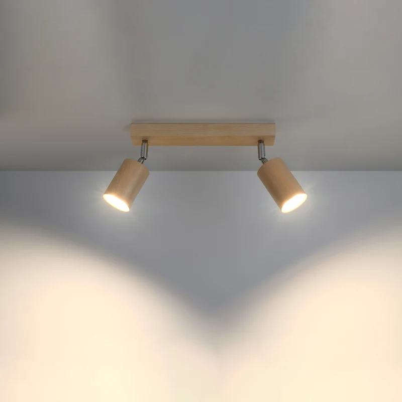 Deckenleuchte aus Naturholz für das Wohnzimmer – Modell Nørvian