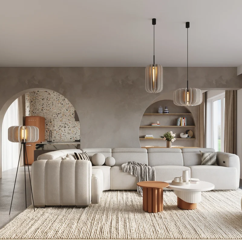 Hängelampe beige MULA 27