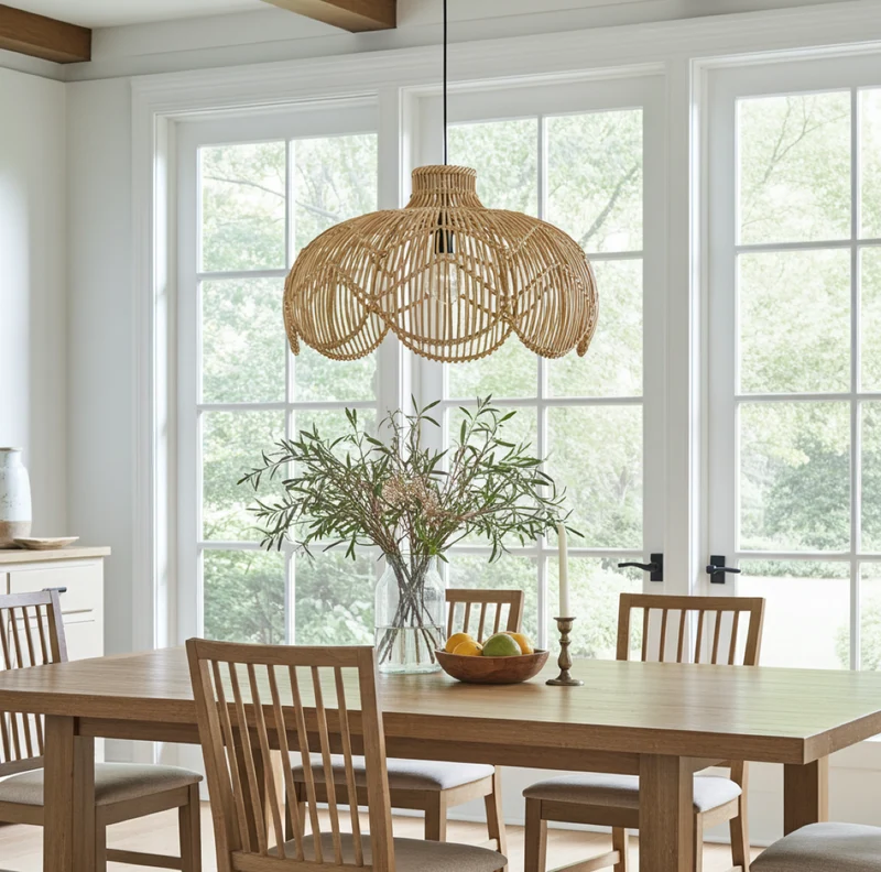 Hängende Rattan Lampe BELLE