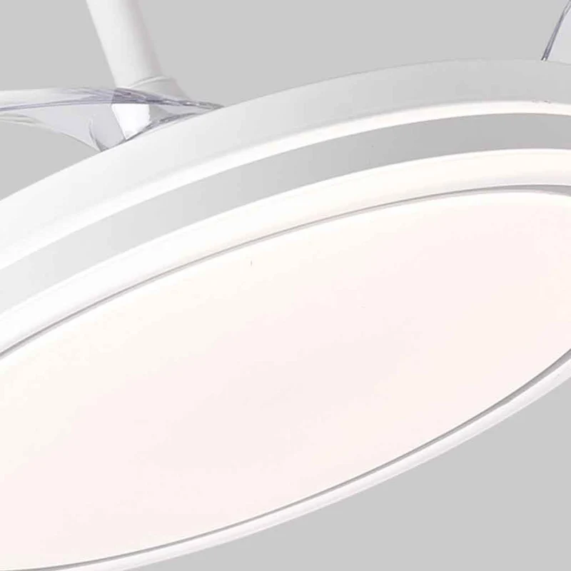 White Ceiling Fan Light Quiet with Retractable Blades
