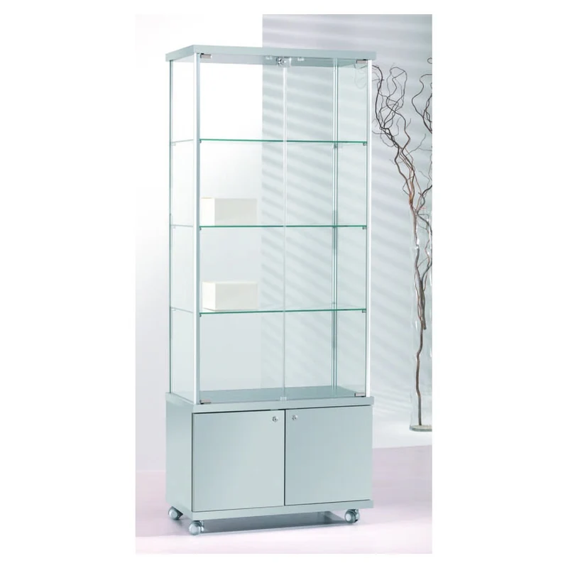 Casa Padrino Luxus Ladenvitrine 73 x 39 cm H. 180 cm mit Unterschrank - Ladeneinrichtung - Boutique Möbel - Made in Italy