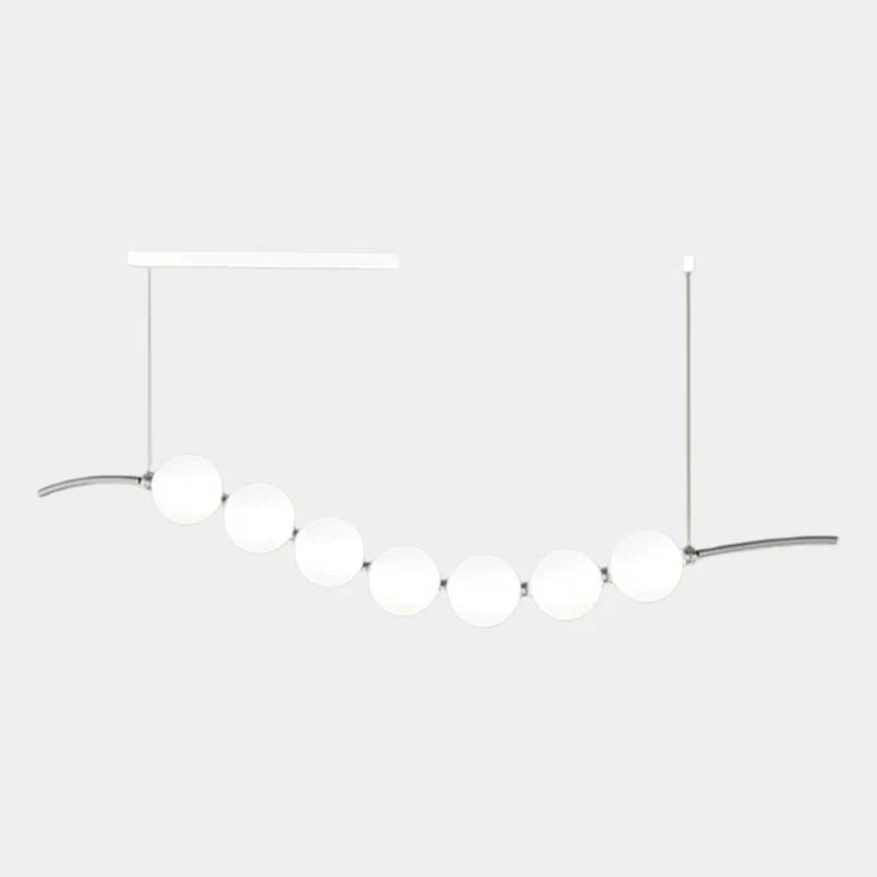 Pearl Round/Linear Chandelier Pendant Light LED, Chrome