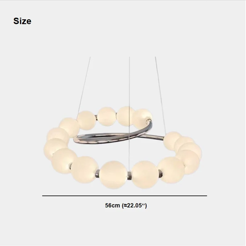 Pearl Round/Linear Chandelier Pendant Light LED, Chrome