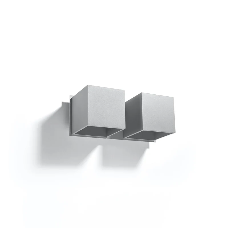 Minimalistische graue Wandleuchte mit doppeltem Lichtstrahl – Orphéon