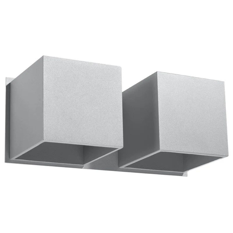 Minimalistische graue Wandleuchte mit doppeltem Lichtstrahl – Orphéon