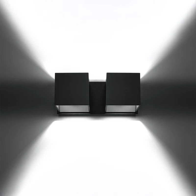 Moderne schwarze Aluminium-Wandleuchte – Noctarys