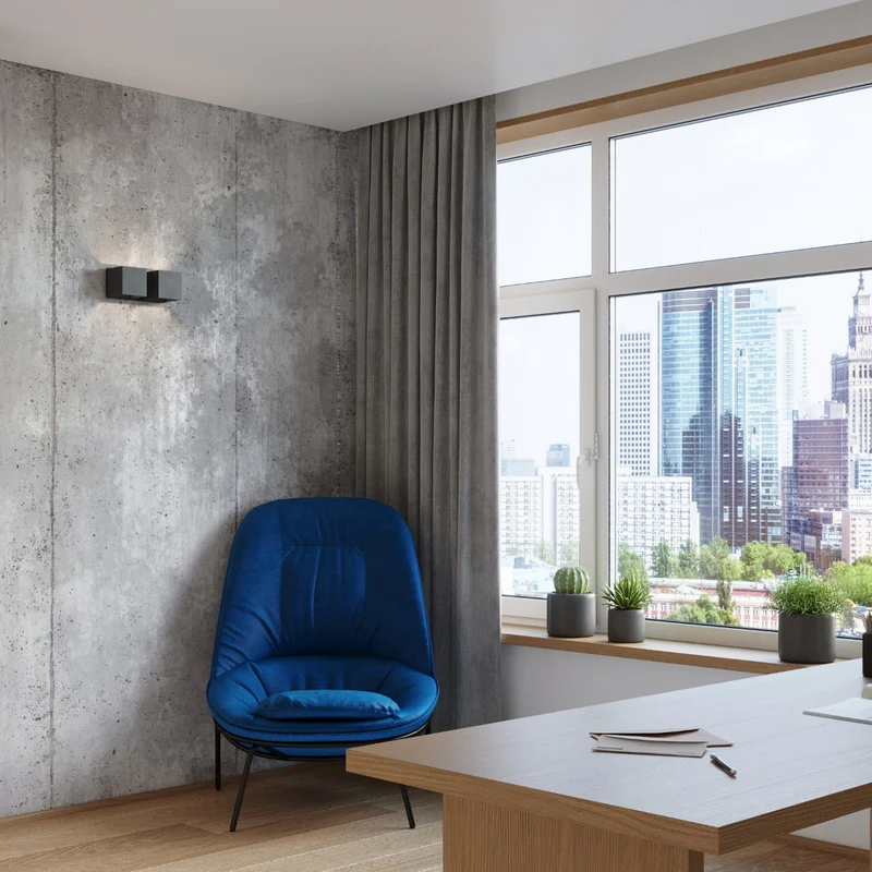 Moderne schwarze Aluminium-Wandleuchte – Noctarys