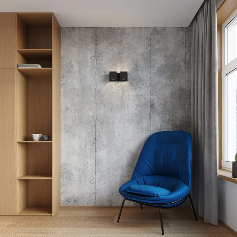 Moderne schwarze Aluminium-Wandleuchte – Noctarys