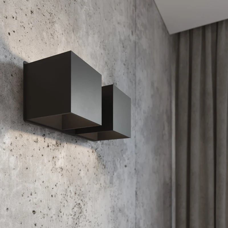 Moderne schwarze Aluminium-Wandleuchte – Noctarys