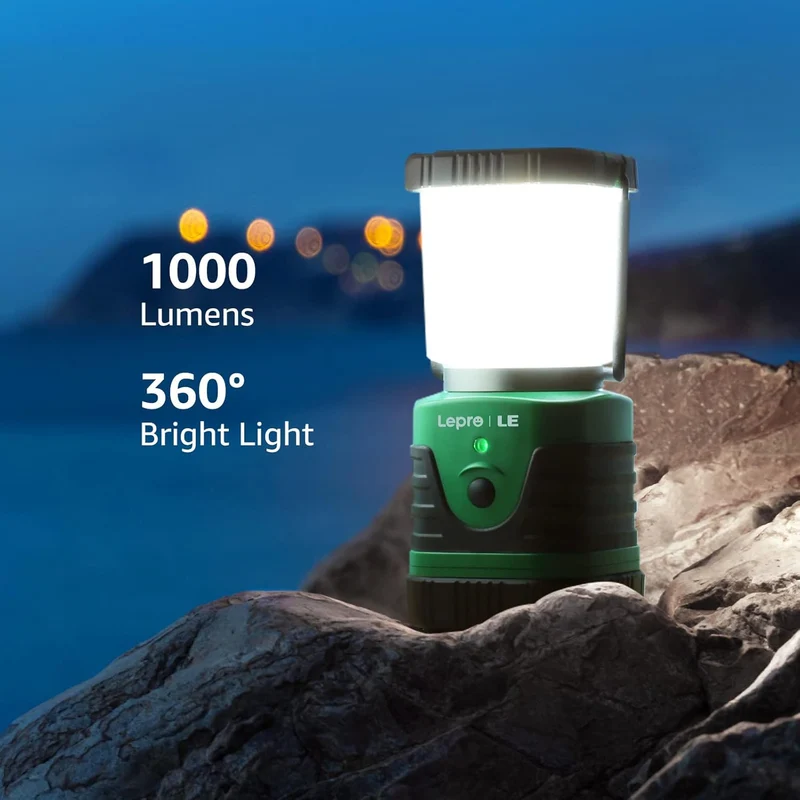 LE LED Campinglampe Tragbar, Superhell wiederaufladbare Suchscheinwerfer mit Bügel und Haken, 4 Helligkeiten Dimmbar, Notfallleuchte für Stromausfällen, Wandern, Notfall, Ausfälle usw. 2 Stück