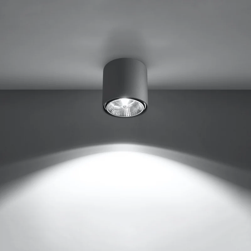 Moderner grauer zylindrischer Deckenleuchter Wohnzimmer – Modell Eryndra