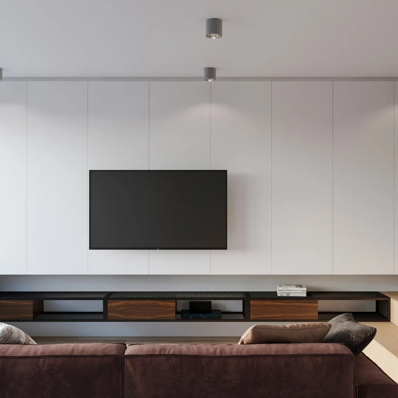 Moderner grauer zylindrischer Deckenleuchter Wohnzimmer – Modell Eryndra