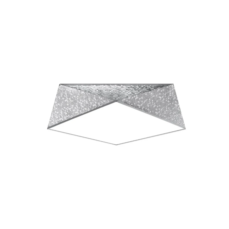 Moderner geometrischer Deckenleuchter silber Wohnzimmer – modèle Arcanis