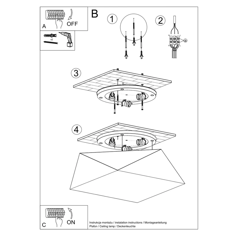 Moderner geometrischer Deckenleuchter silber Wohnzimmer – modèle Arcanis