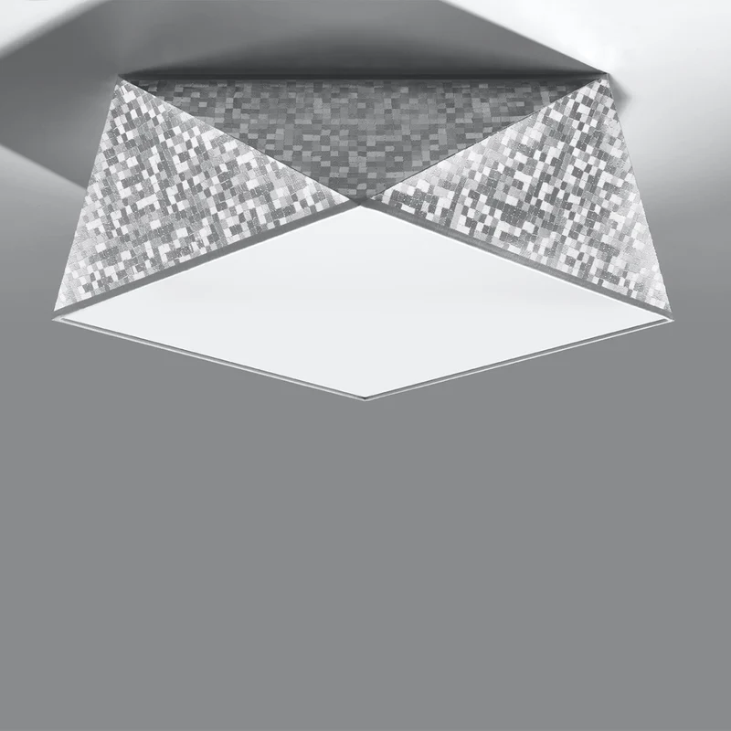 Moderner geometrischer Deckenleuchter silber Wohnzimmer – Orisca
