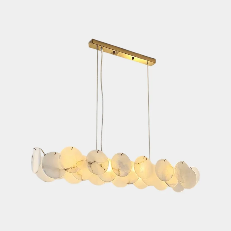Linear Pendant Light Luxury with Alabaster Discs