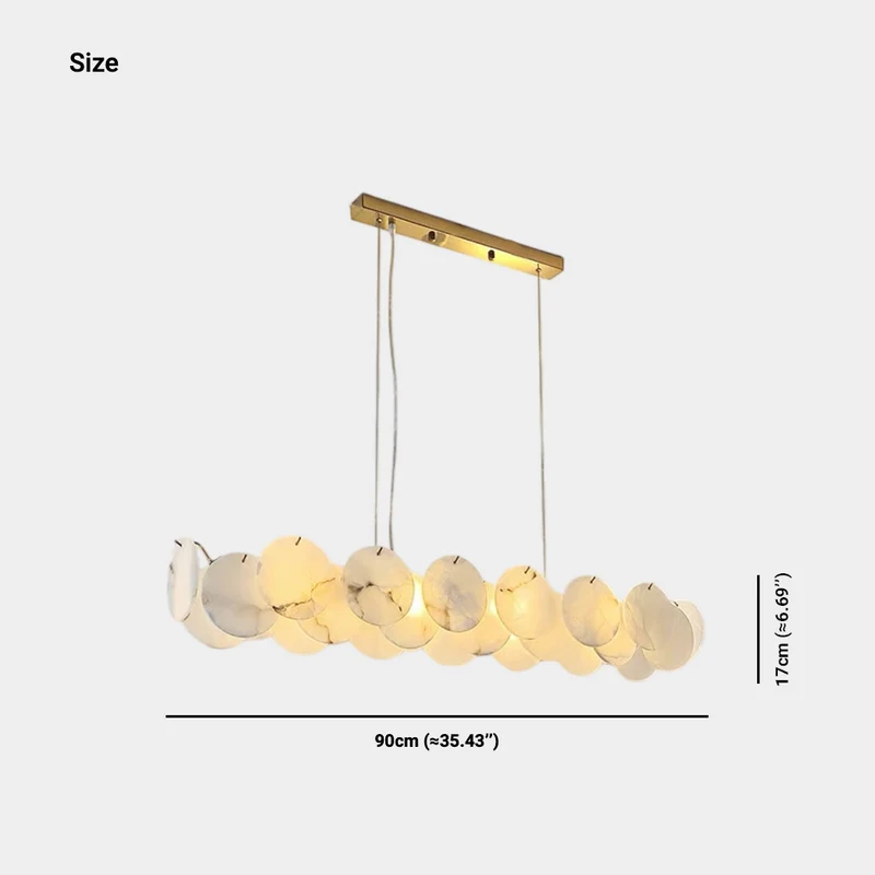 Linear Pendant Light Luxury with Alabaster Discs