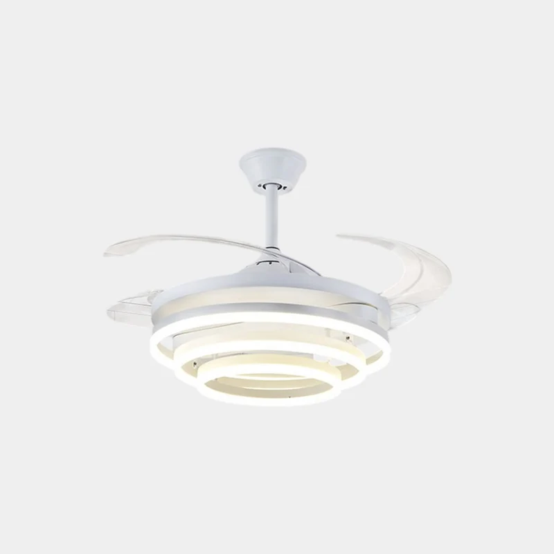Cool Retractable 4-Blade Ceiling Fan with Light, 3 Colors