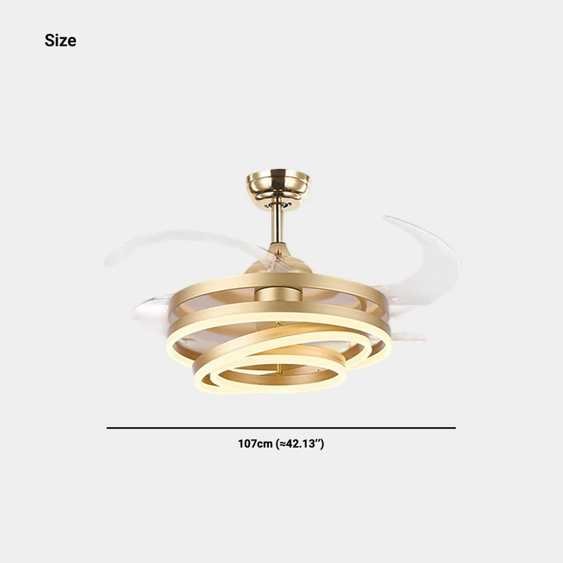 Cool Retractable 4-Blade Ceiling Fan with Light, 3 Colors