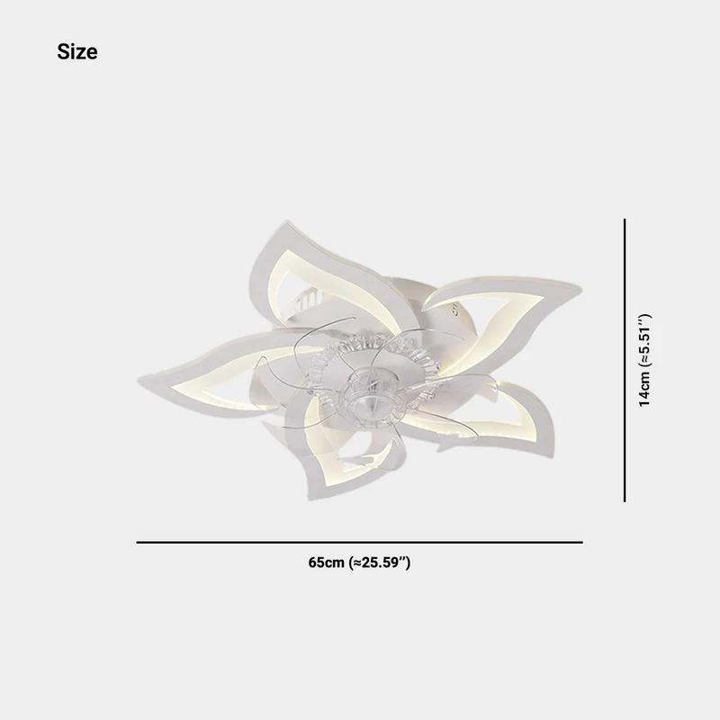 Flower Ceiling Fan with Light Semi-Flush, 3 Colors