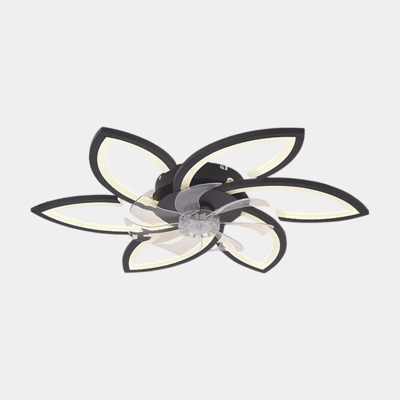 Flower Ceiling Fan with Light Semi-Flush, 3 Colors