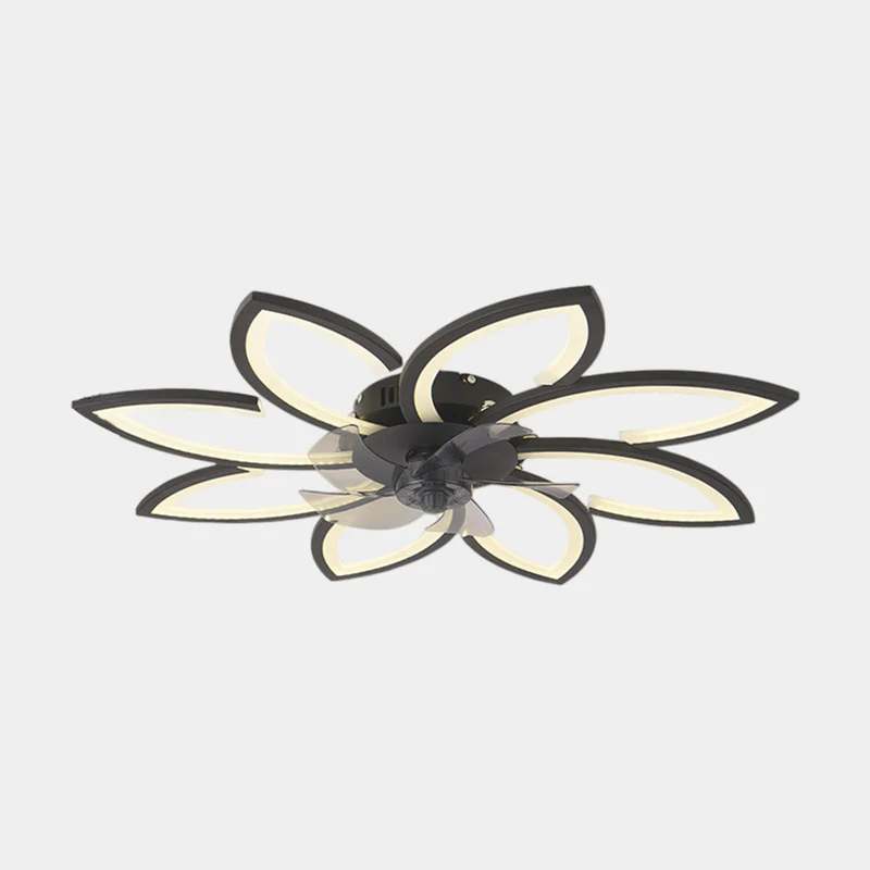 Flower Ceiling Fan with Light Semi-Flush, 3 Colors