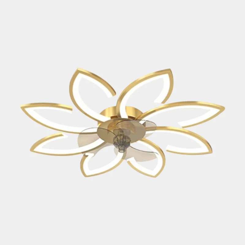 Flower Ceiling Fan with Light Semi-Flush, 3 Colors