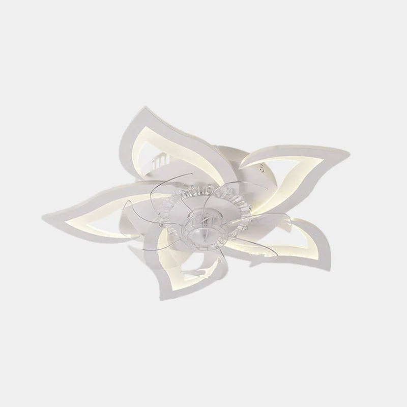 Flower Ceiling Fan with Light Semi-Flush, 3 Colors