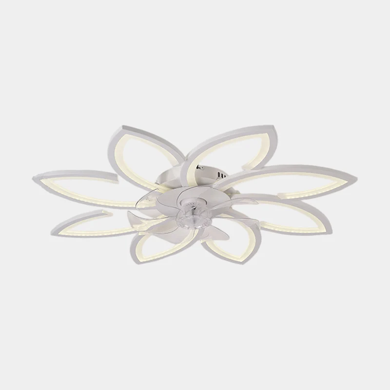 Flower Ceiling Fan with Light Semi-Flush, 3 Colors