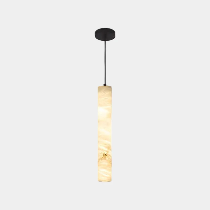 Cylinder Pendant Light Marble Tube Vertical LED