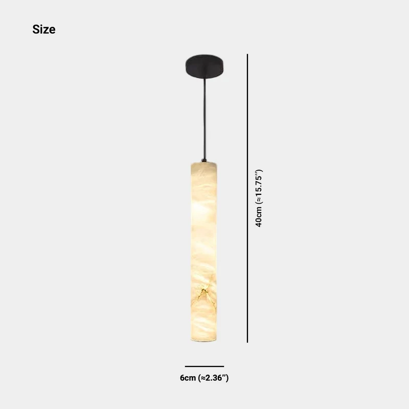 Cylinder Pendant Light Marble Tube Vertical LED