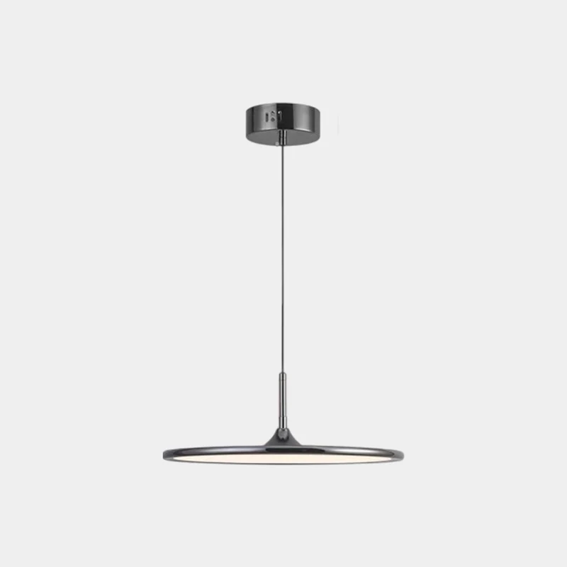 Flying Saucer Pendant Light Italian Round LED, Chrome / Black