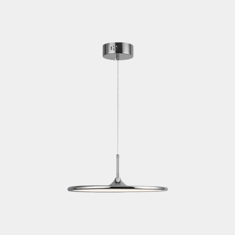 Flying Saucer Pendant Light Italian Round LED, Chrome / Black