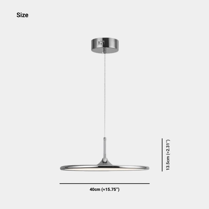 Flying Saucer Pendant Light Italian Round LED, Chrome / Black