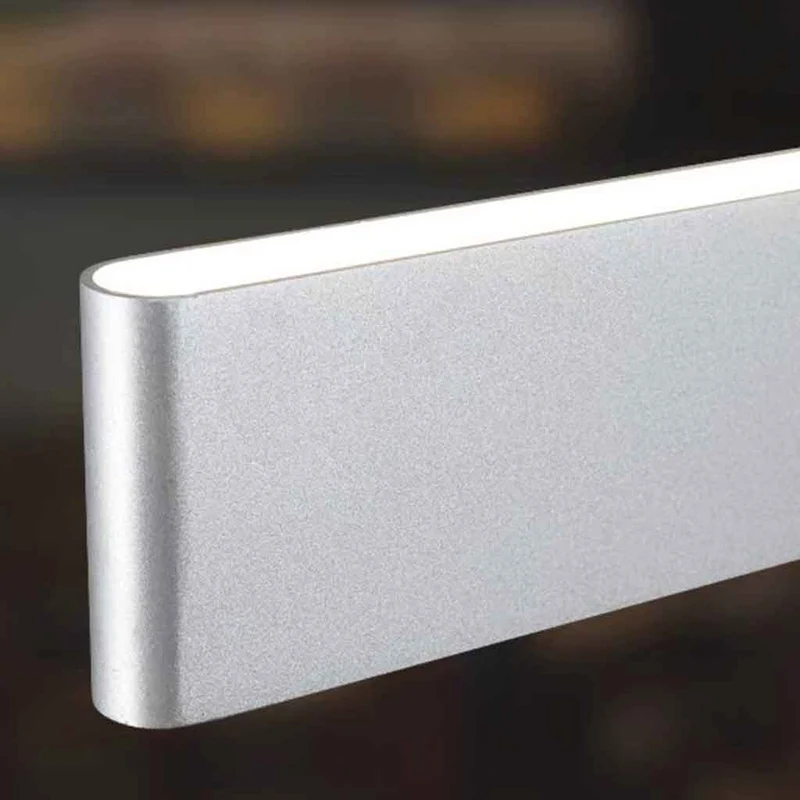 Linear Pendant Light Bright Dimmable LED Up & Down, Silver