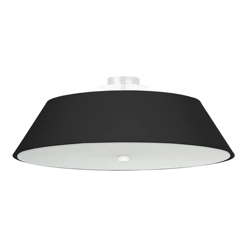 Minimalistische schwarze Stoff-Deckenleuchte für Wohnzimmer – Orphéa