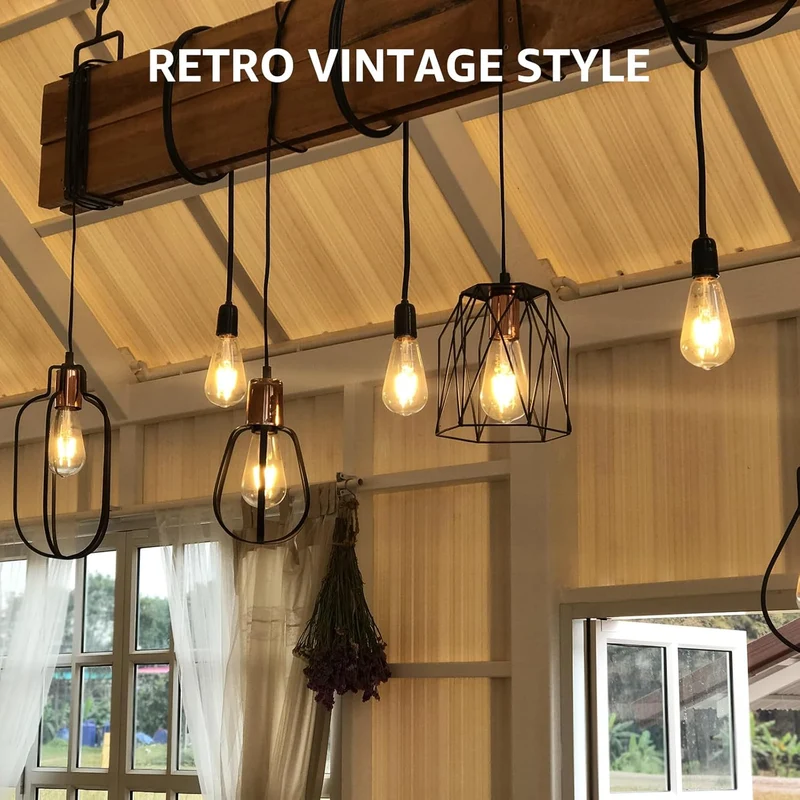Lepro E27 LED Vintage Glühbirne, 4.8Watt 470 Lumen Birne, Ersetzt 40W ST64 Retro Lampe, 2500Kelvin Warmweiß E27 Retro Beleuchtung, 360° Led Filament, 6er Stück