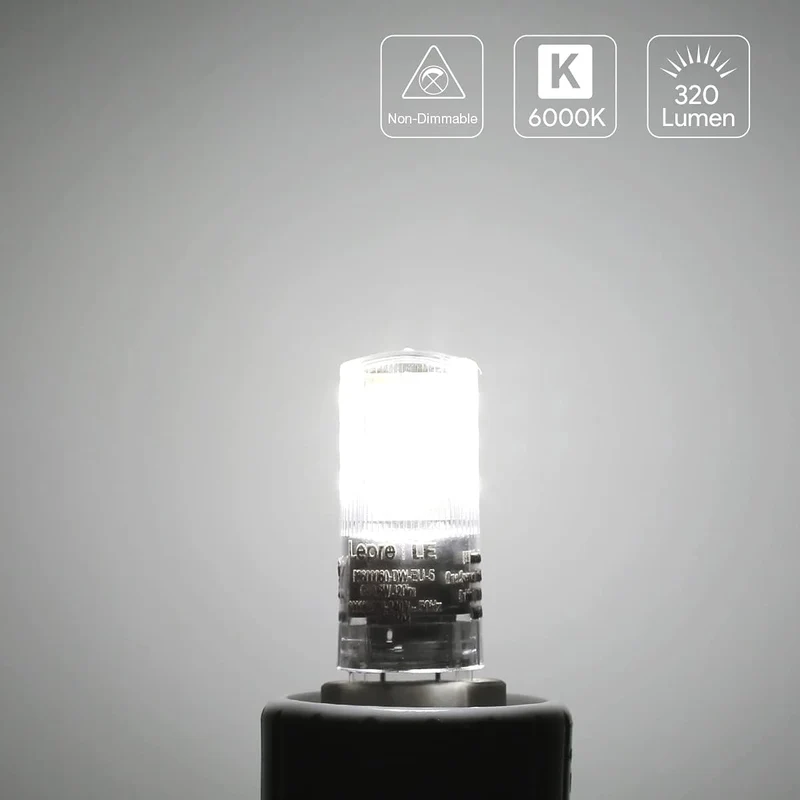 Lepro 2.6W G9 LED Lampe 320 Lumen, Kein Flackern, 6000k kaltweiß G9 LED Leuchtmittel Ersatz 30W G9 Halogenlampe, 300° Abstrahlwinkel, nicht dimmbar 5er Pack