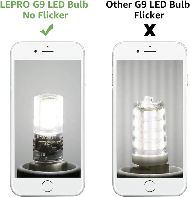 Lepro 2.6W G9 LED Lampe 320 Lumen, Kein Flackern, 6000k kaltweiß G9 LED Leuchtmittel Ersatz 30W G9 Halogenlampe, 300° Abstrahlwinkel, nicht dimmbar 5er Pack