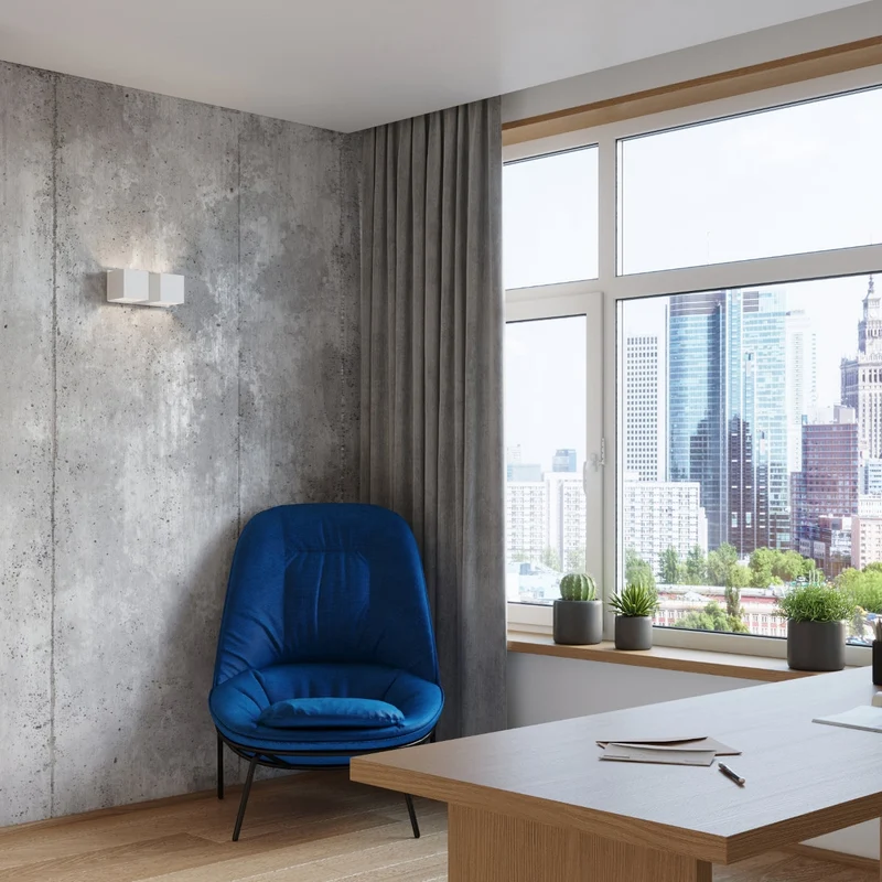 Moderne Wandleuchte aus weißem Aluminium – Asterion