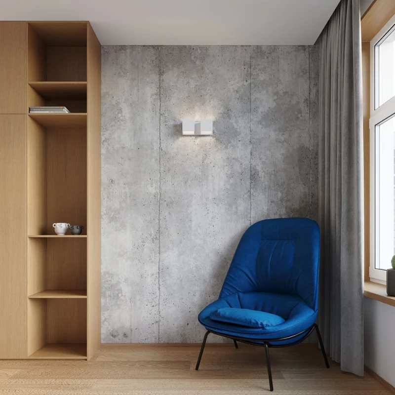 Moderne Wandleuchte aus weißem Aluminium – Asterion