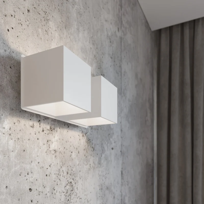 Moderne Wandleuchte aus weißem Aluminium – Asterion
