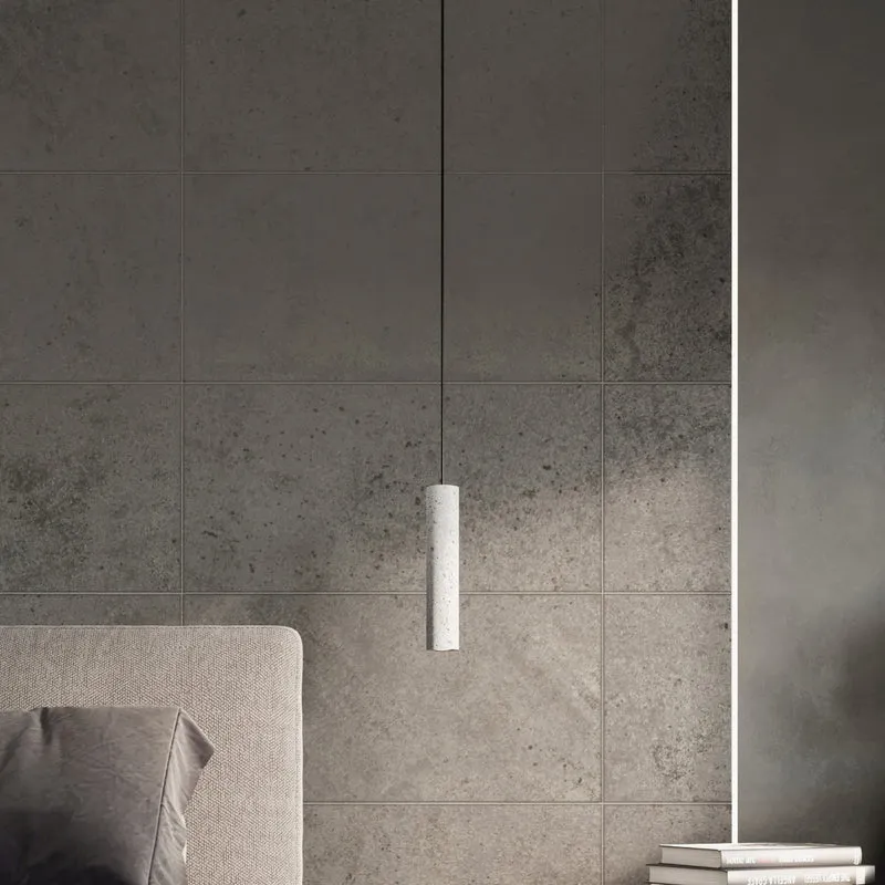 Industrielle graue Betontube-Hängelampe – Caldris