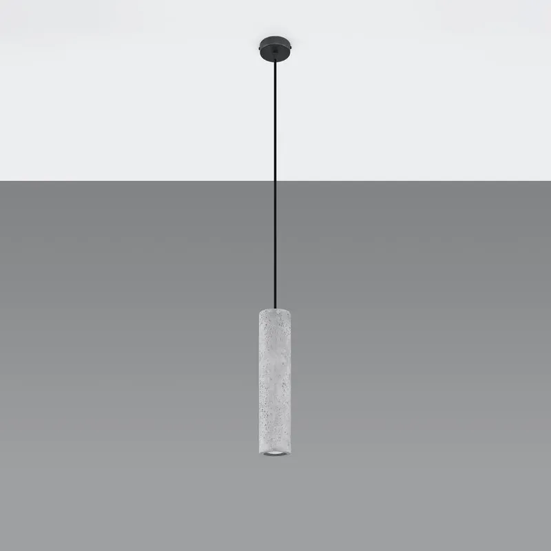 Industrielle graue Betontube-Hängelampe – Caldris